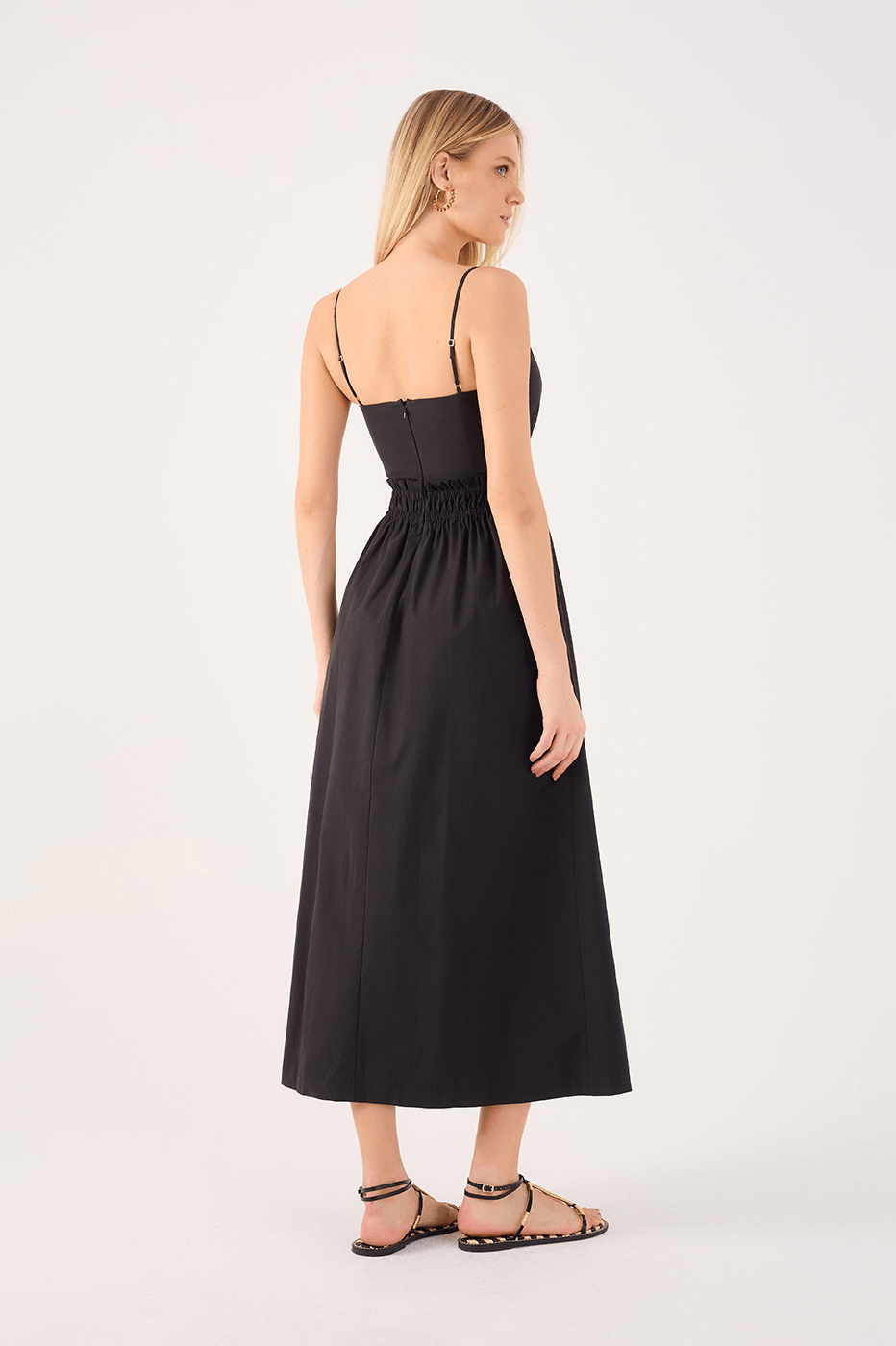 Cotton Cropped Ruched-Bust Dress