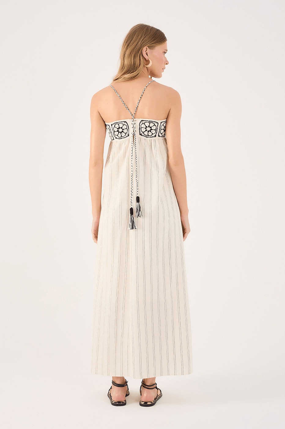 Cropped Crochet-Panel Dress