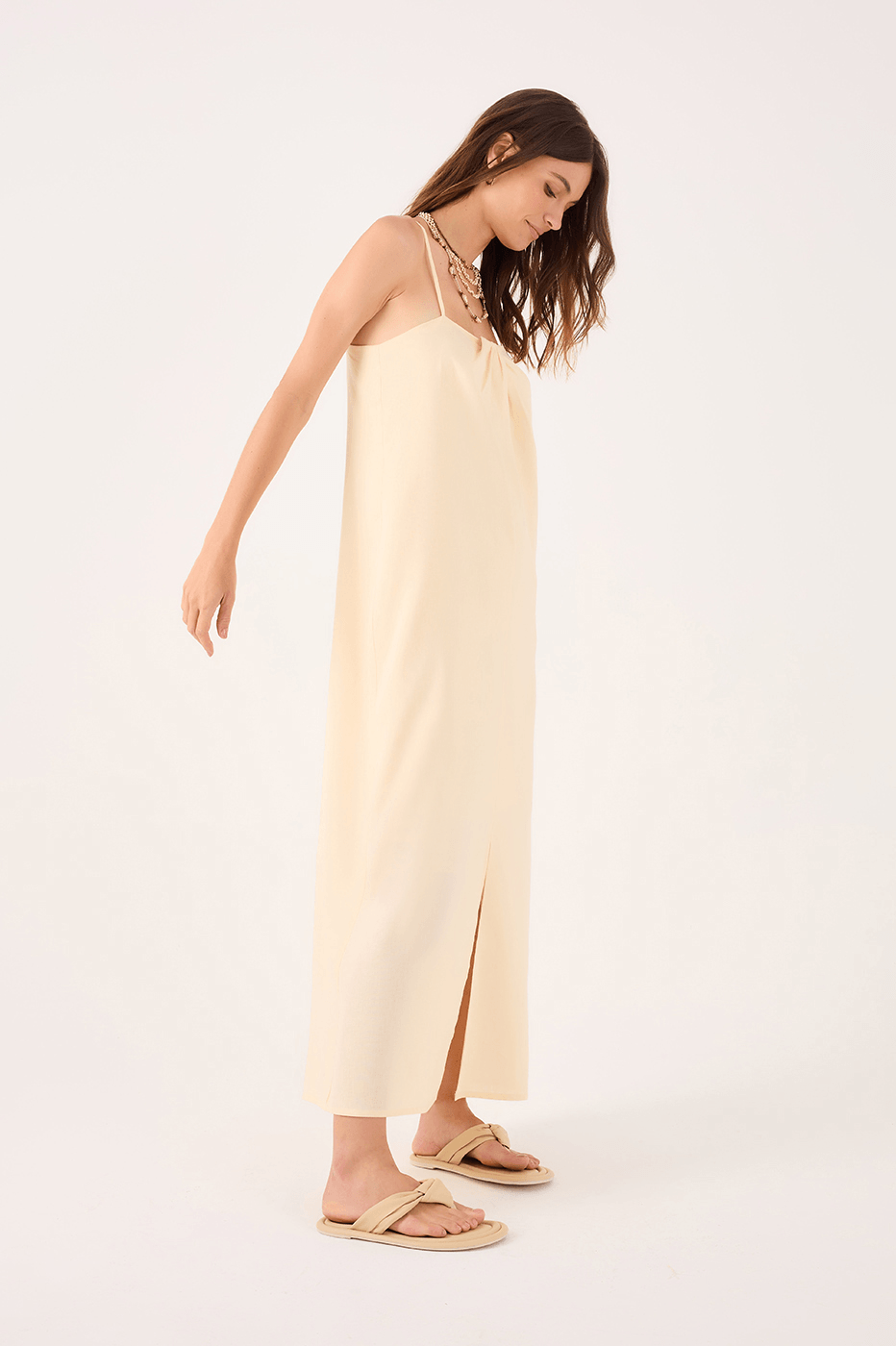 Cropped Twist-Neckline Dress