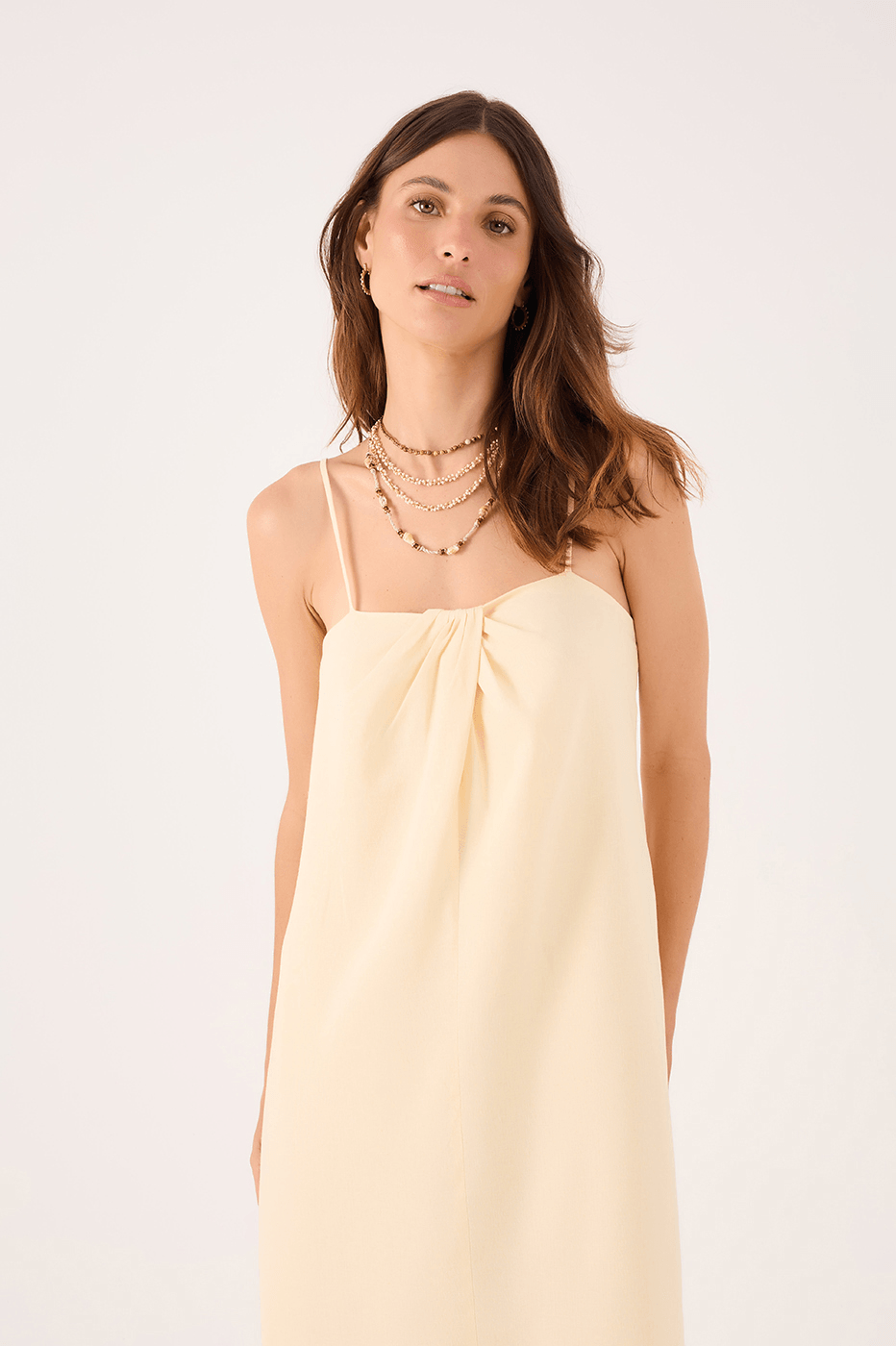 Cropped Twist-Neckline Dress