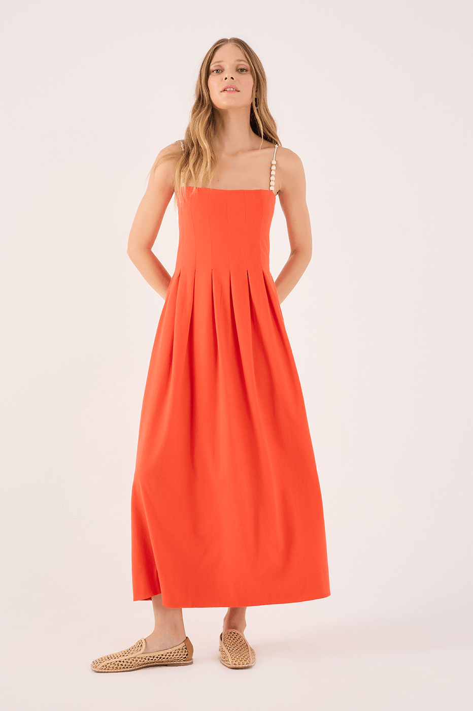 Pleated Pintuck Dress