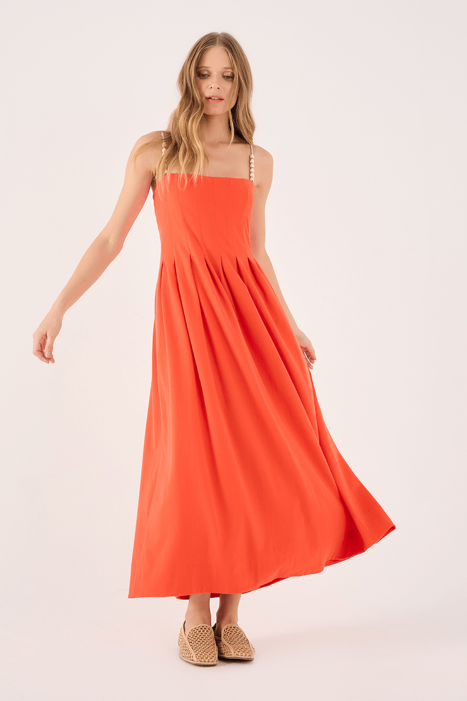 Pleated Pintuck Dress