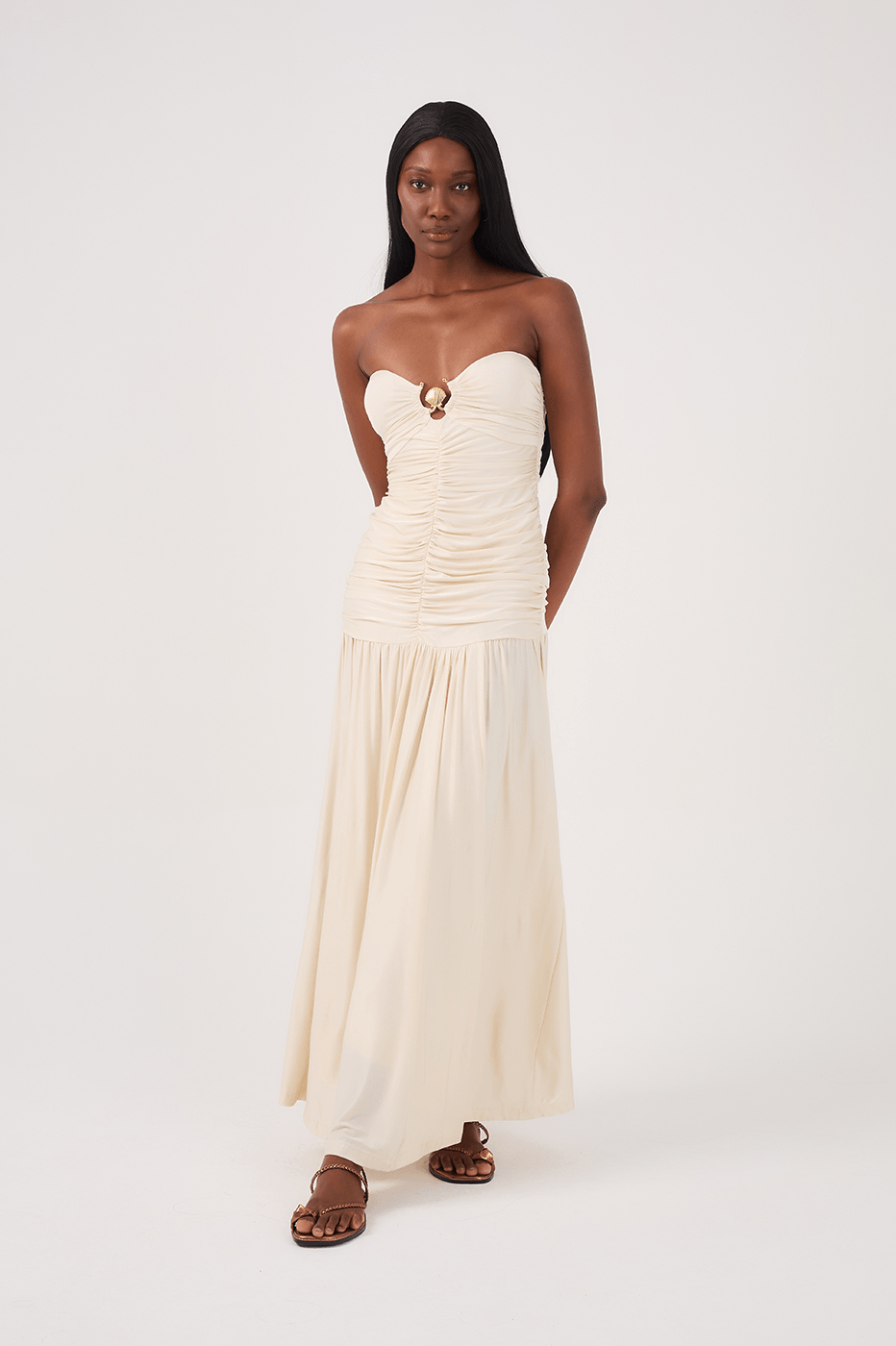 Jersey Ruched Buckle Dress