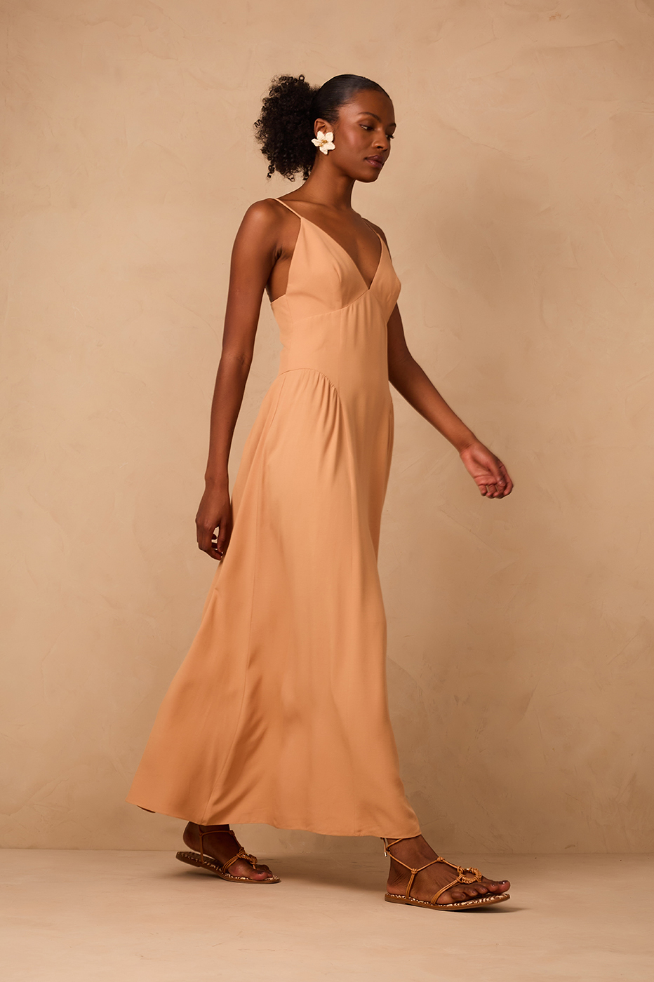 V Neck Sleeveless Maxi Dress