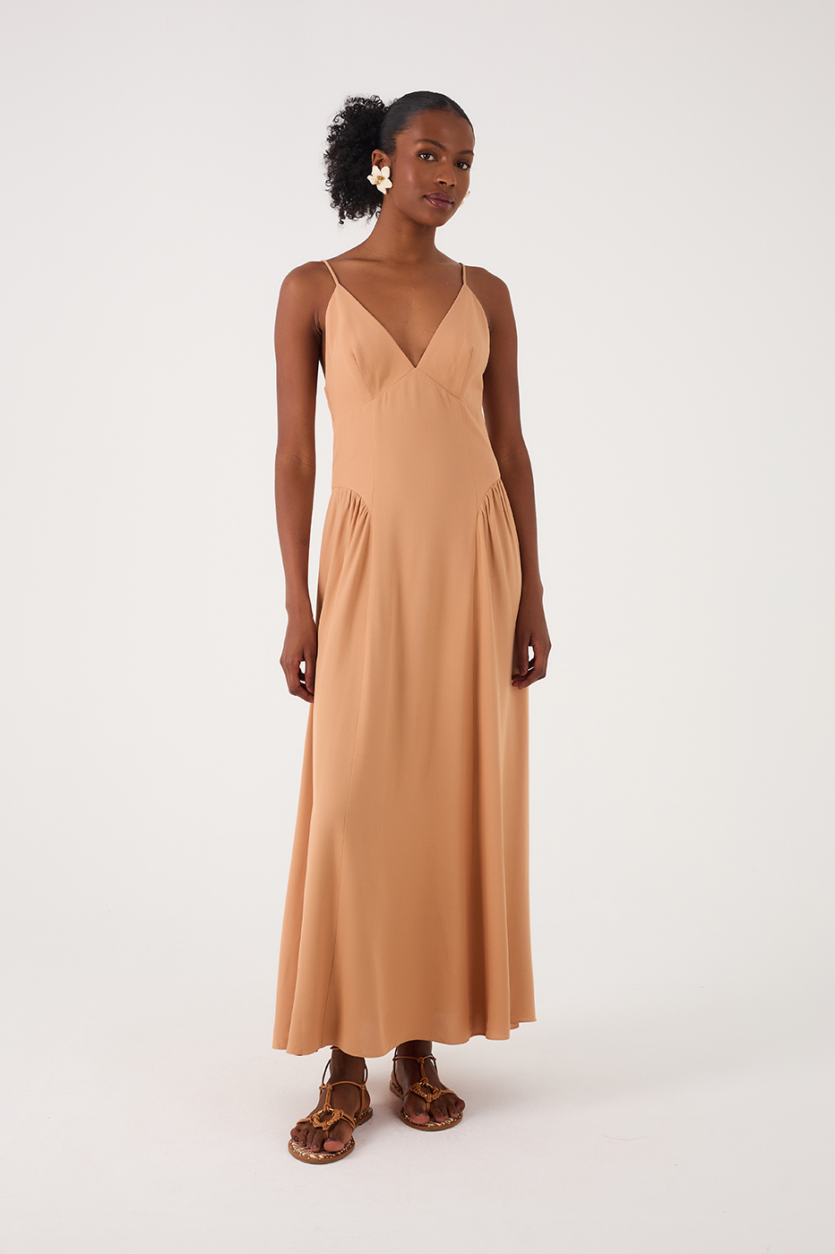 V Neck Sleeveless Maxi Dress