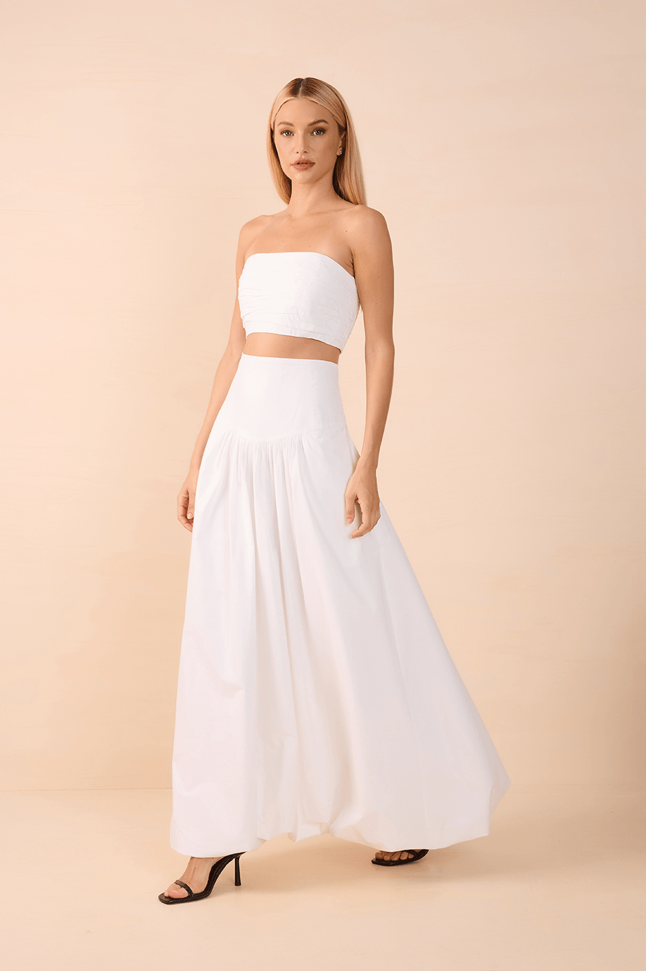Draped Top and Balloon Skirt Set