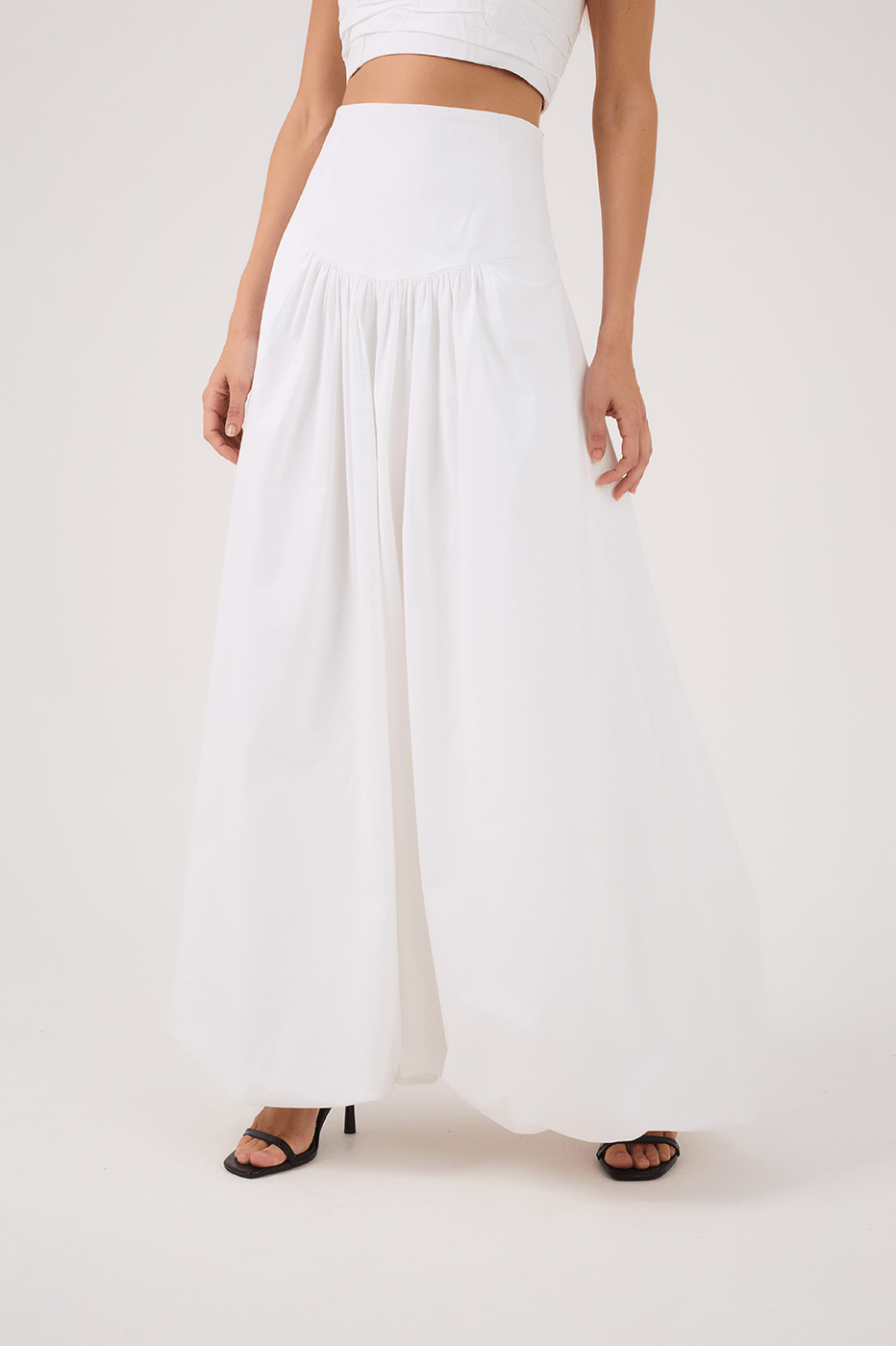 Draped Top and Balloon Skirt Set