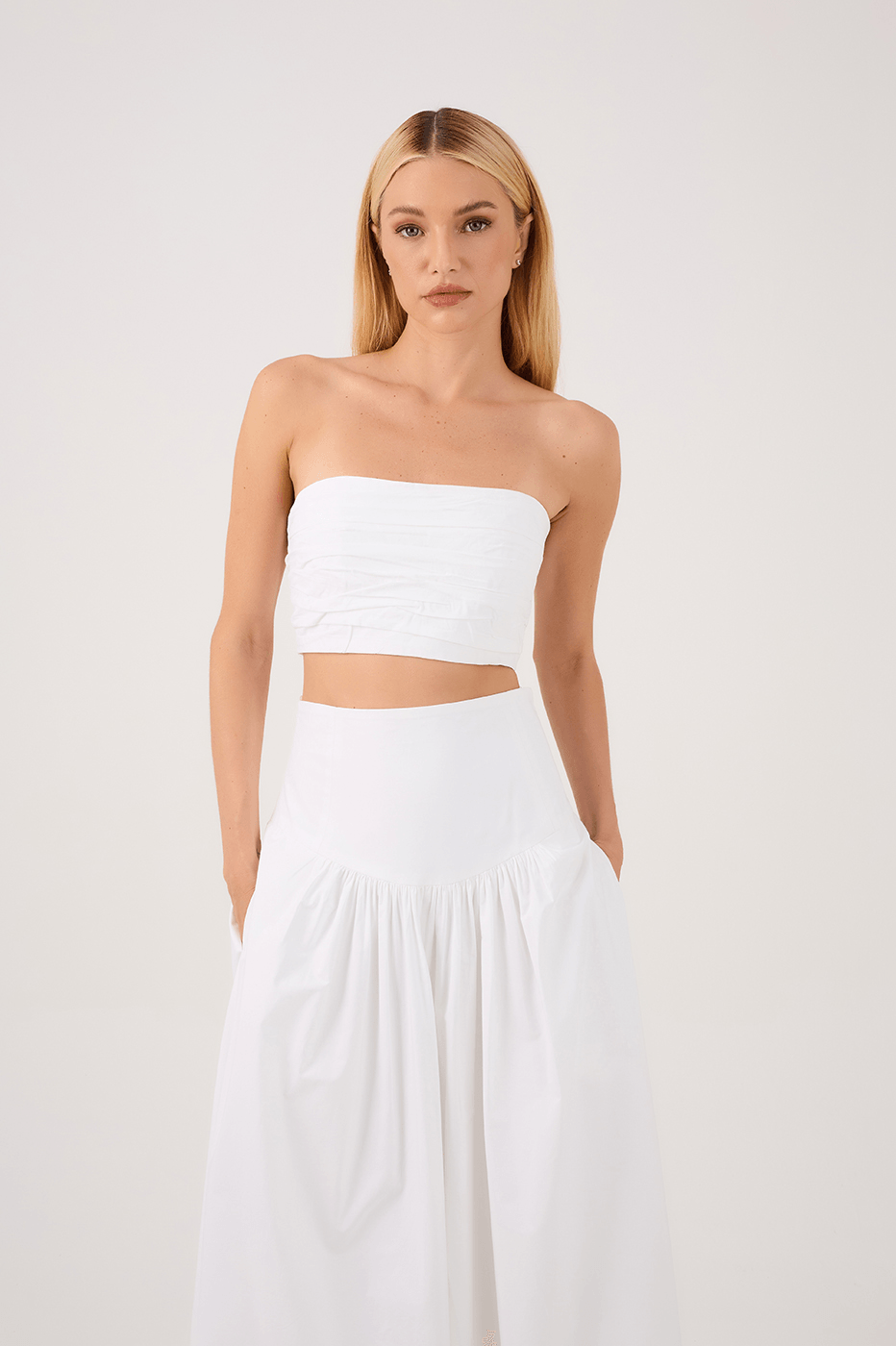 Draped Top and Balloon Skirt Set