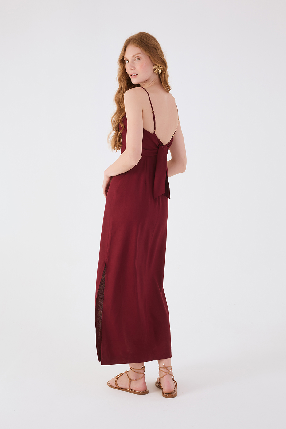 Wine Bossa Cut-Out Maxi Dress