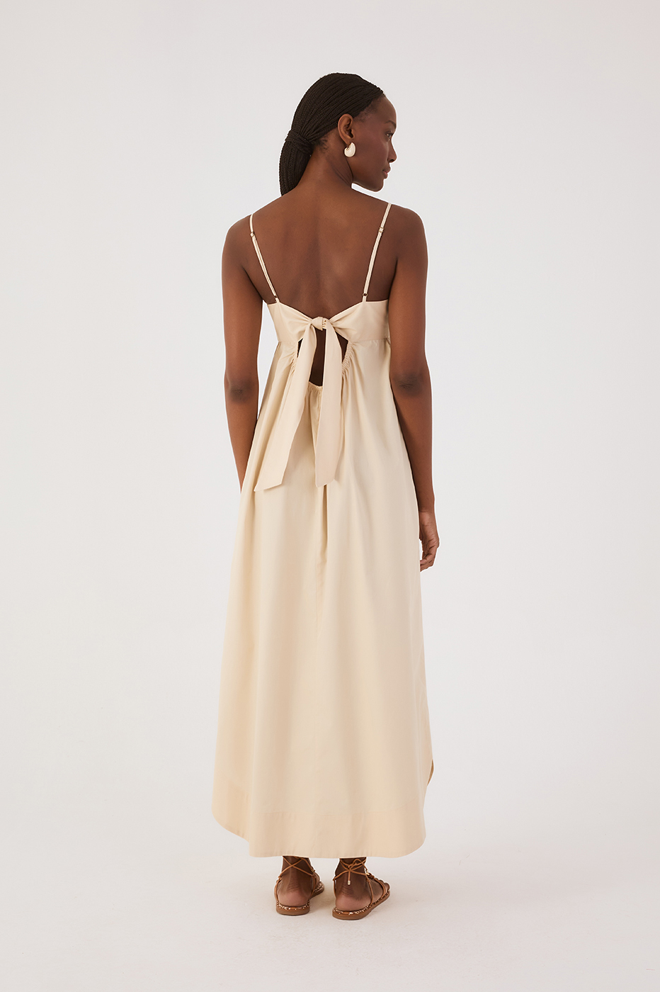 Off-White Embroidered Sun Sleeveless Maxi Dress
