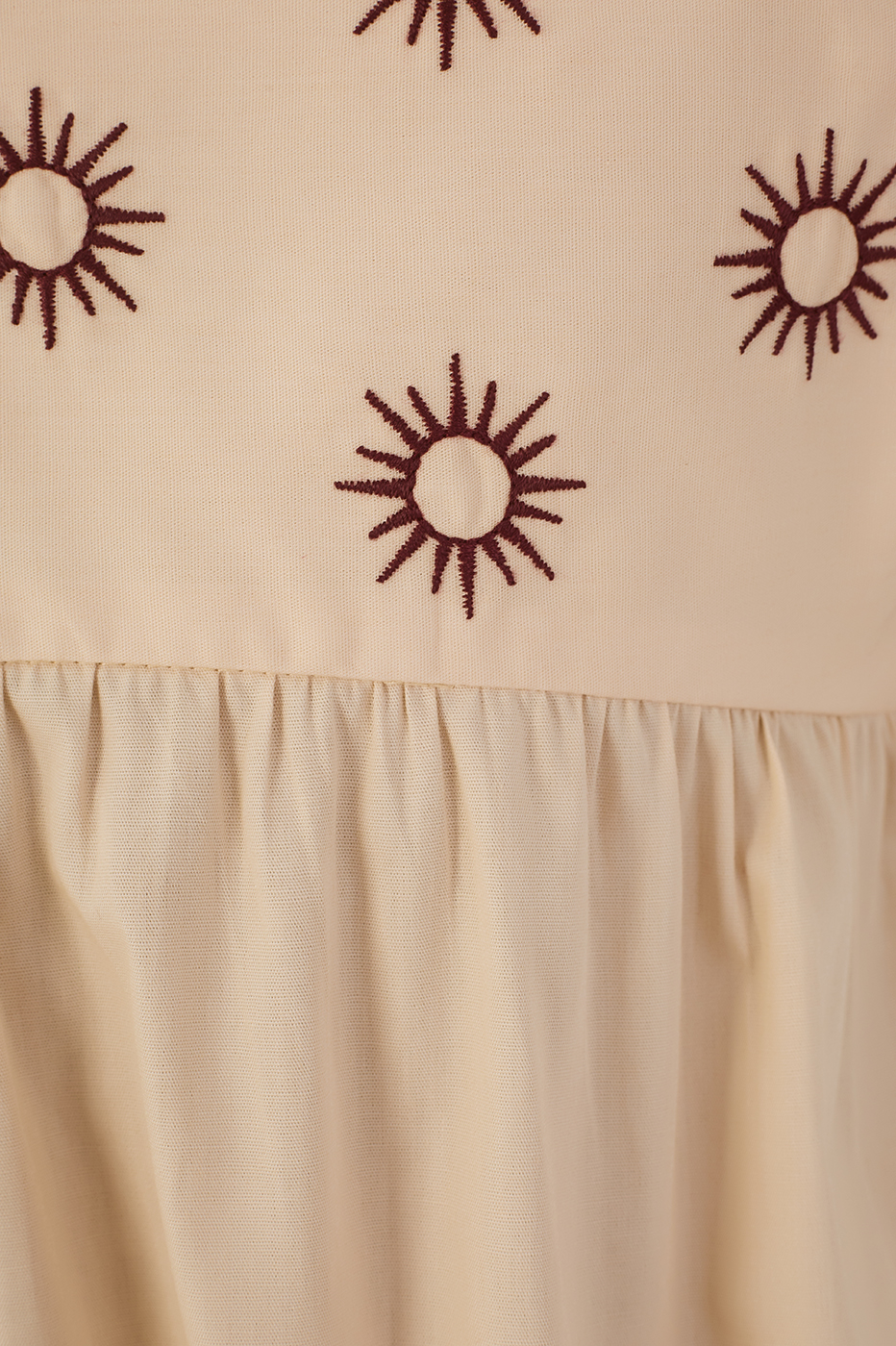 Off-White Embroidered Sun Sleeveless Maxi Dress