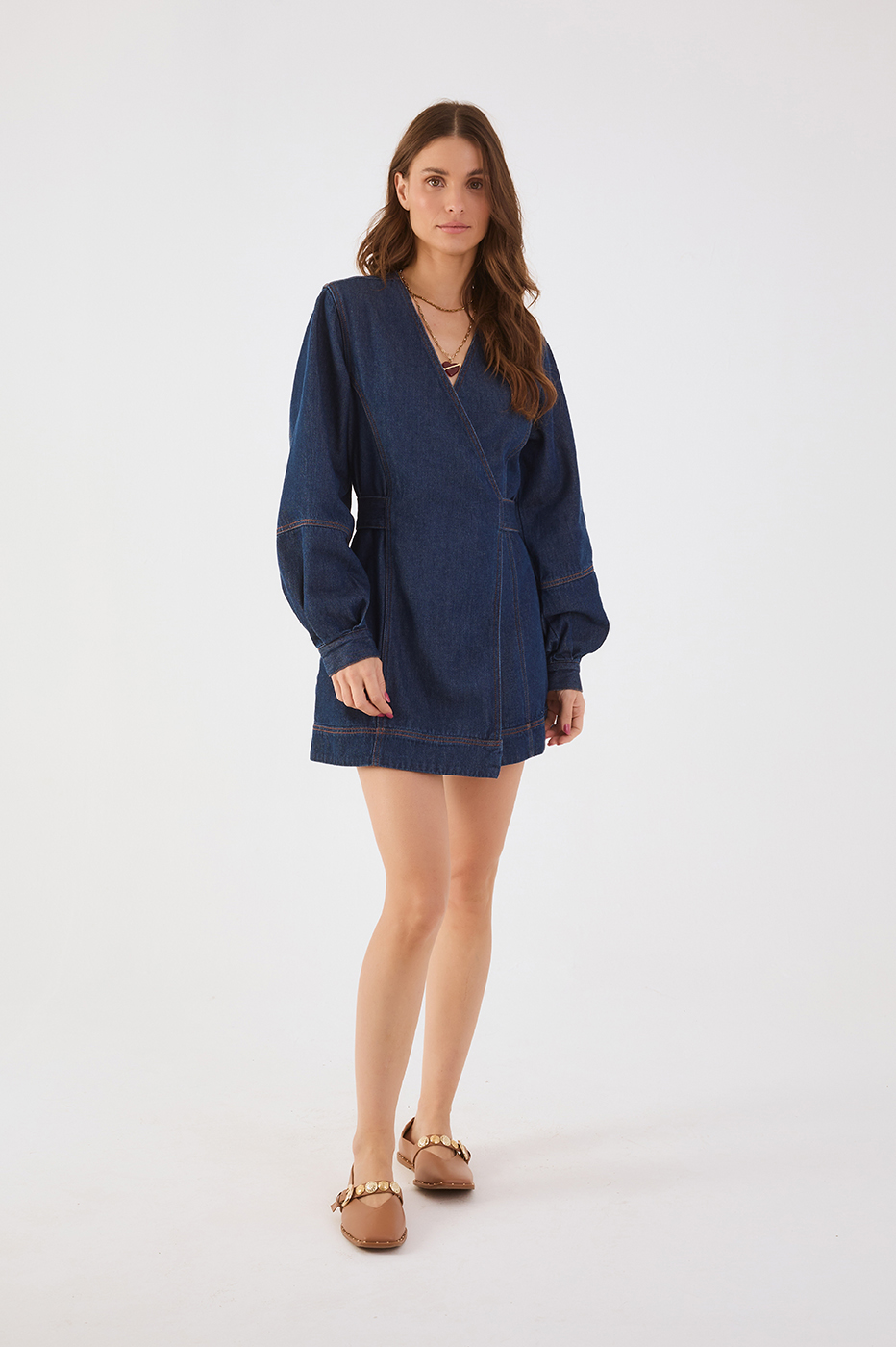 Deni Wrap Mini Dress