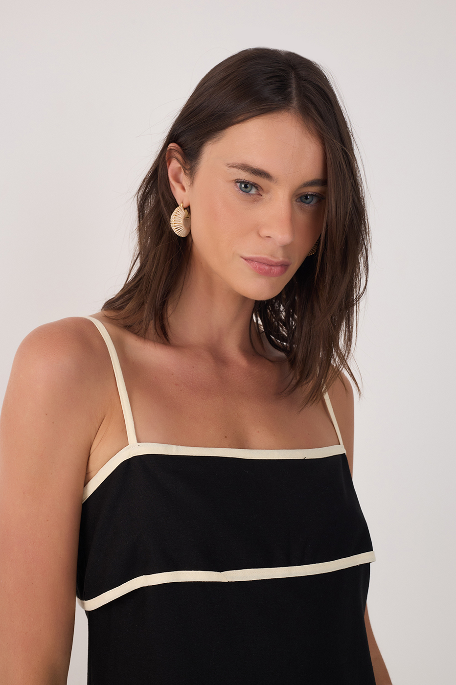 Cropped Linen Bias Cut Dress