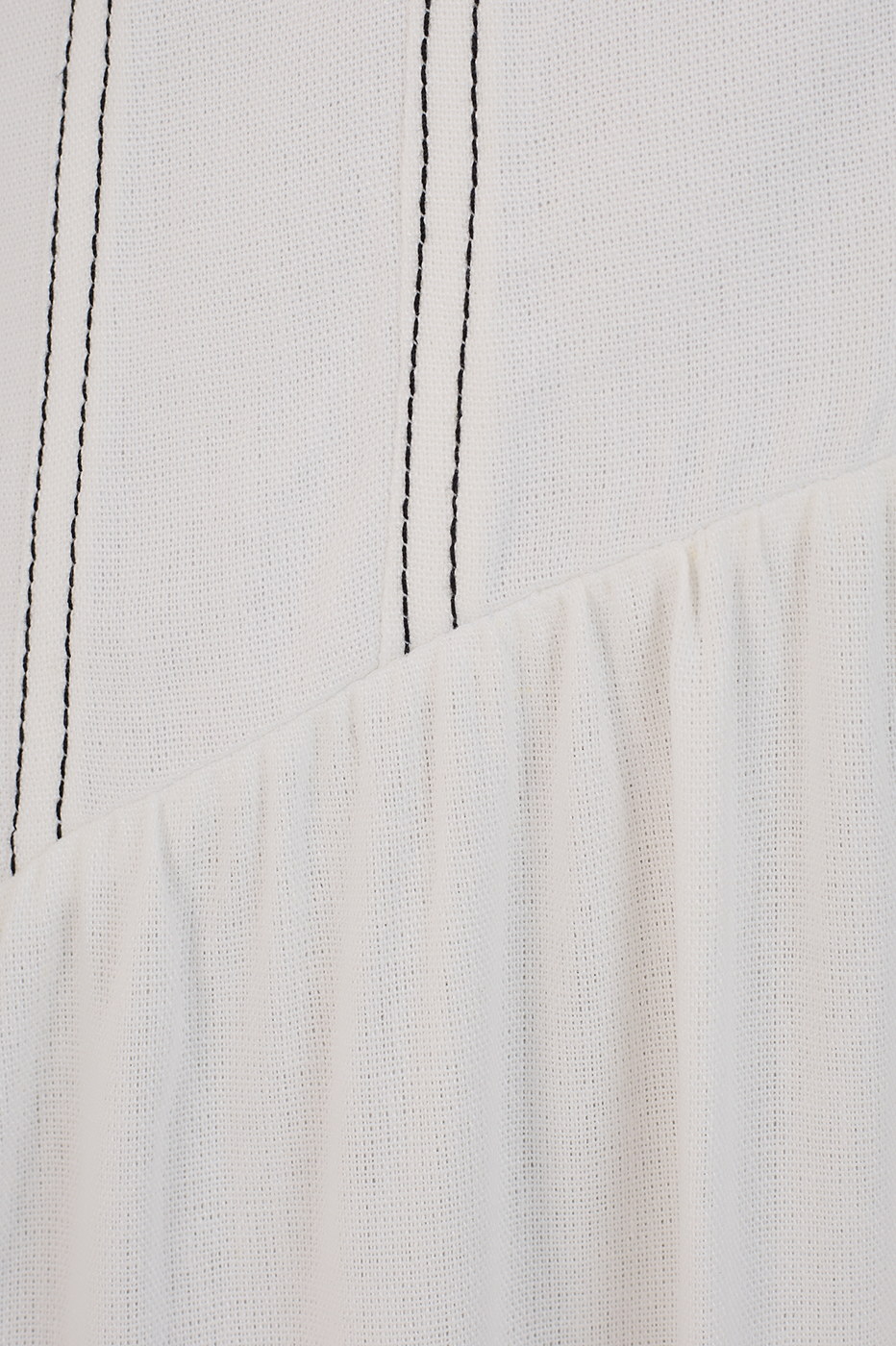 Off-White V Neck Buttoned Maxi Dress