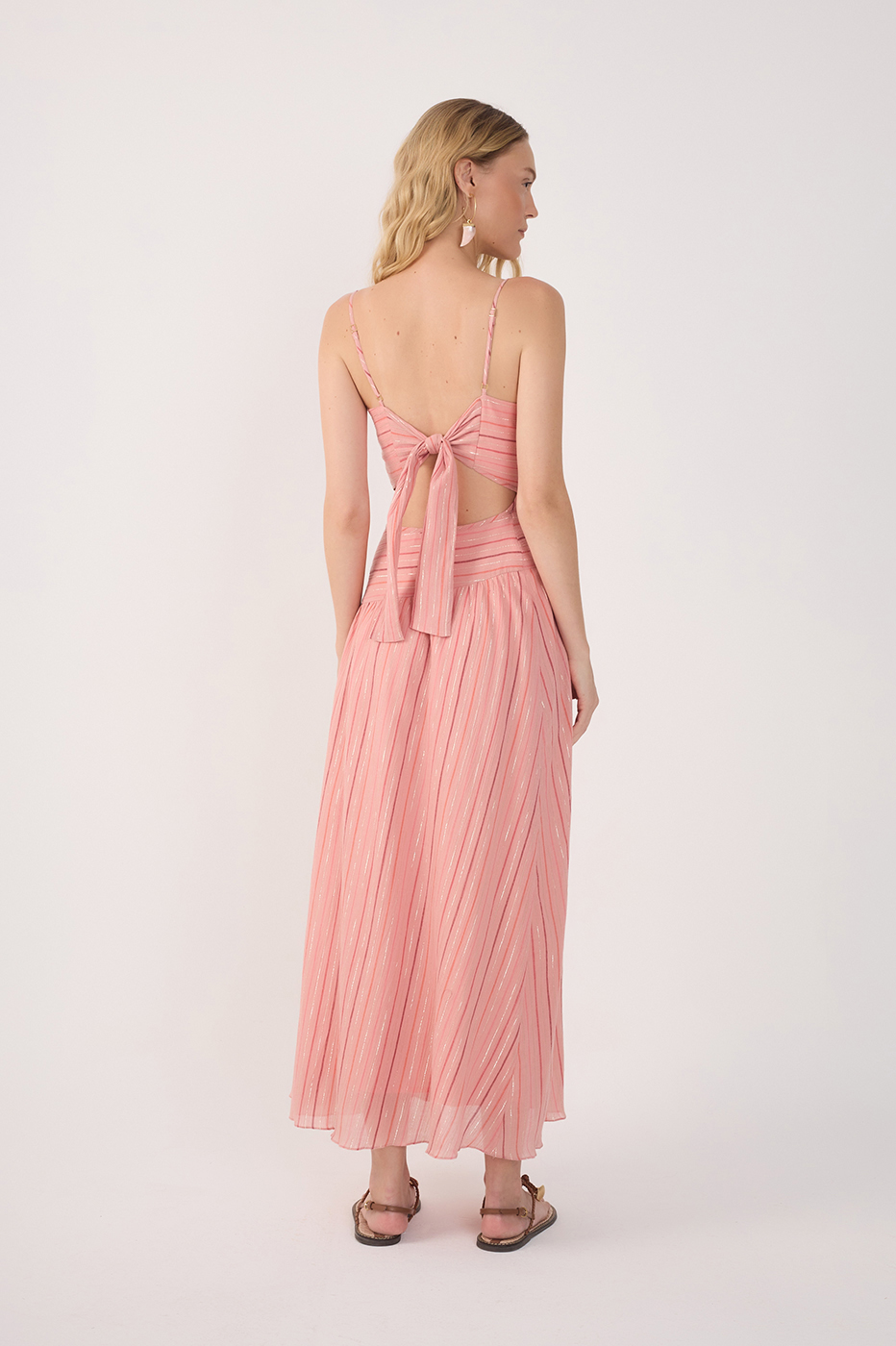 Voile Lurex Yoke Dress