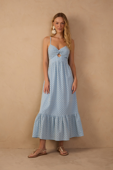 Cropped Eyelet Waist Cut Out Dress