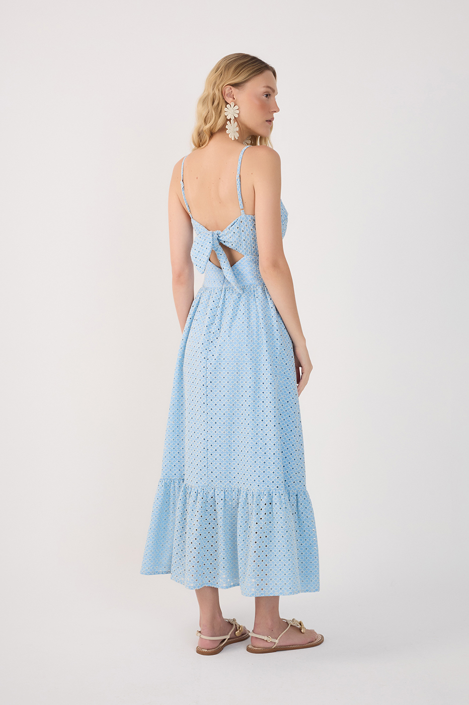 Cropped Eyelet Waist Cut Out Dress
