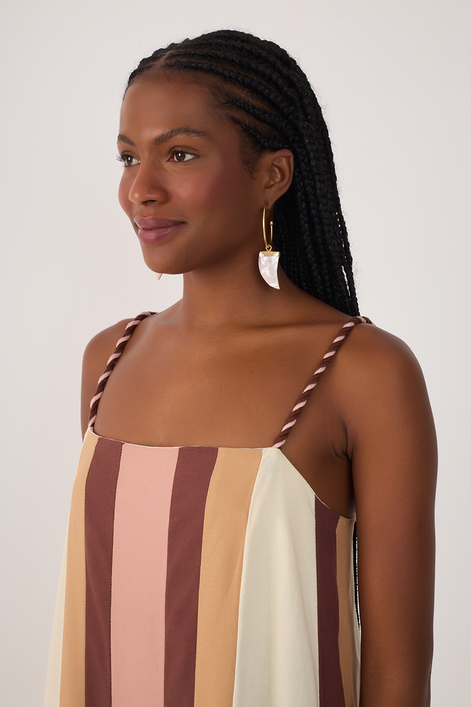 Multicolor Square Neck Kimono Midi Dress