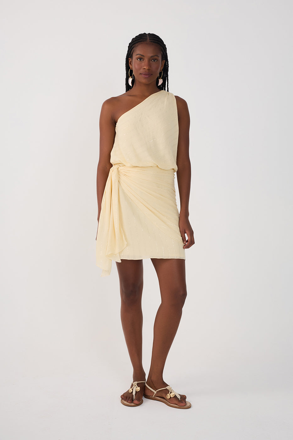 Short Lurex One Shoulder Dress