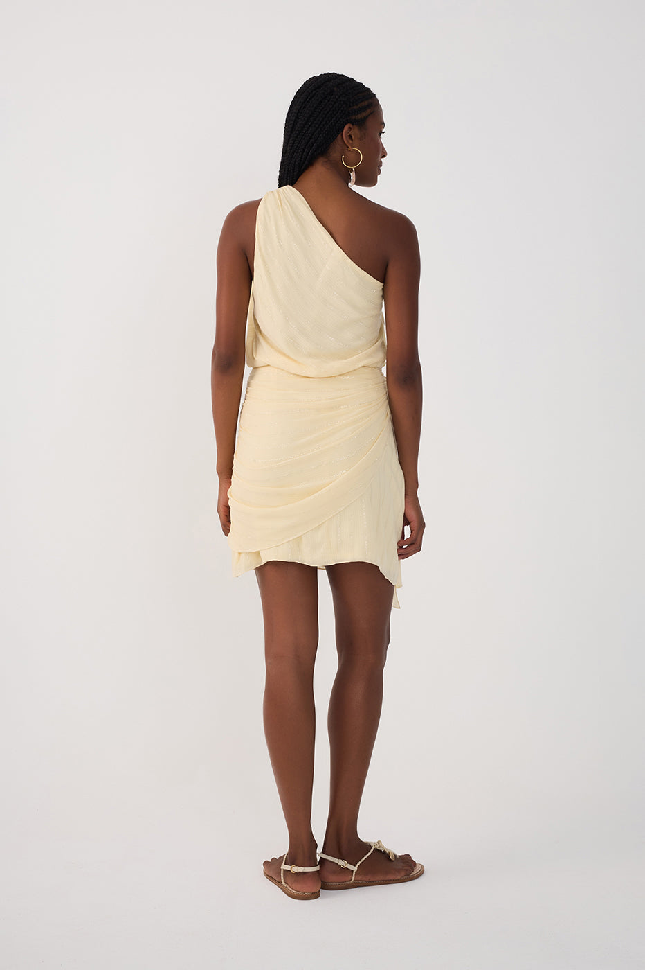 Short Lurex One Shoulder Dress