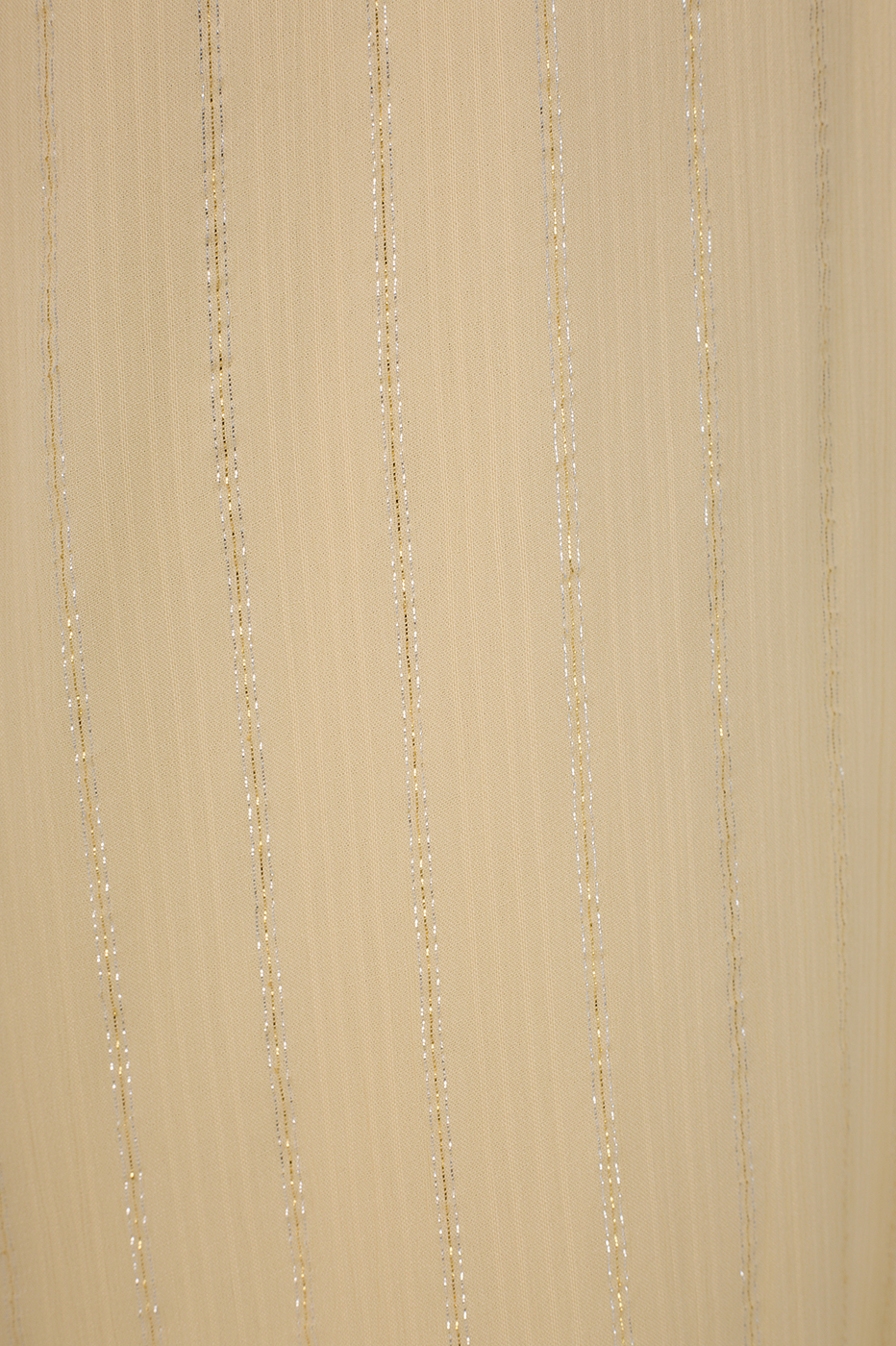 Beige Lurex Sleeveless Ruffled Midi Dress