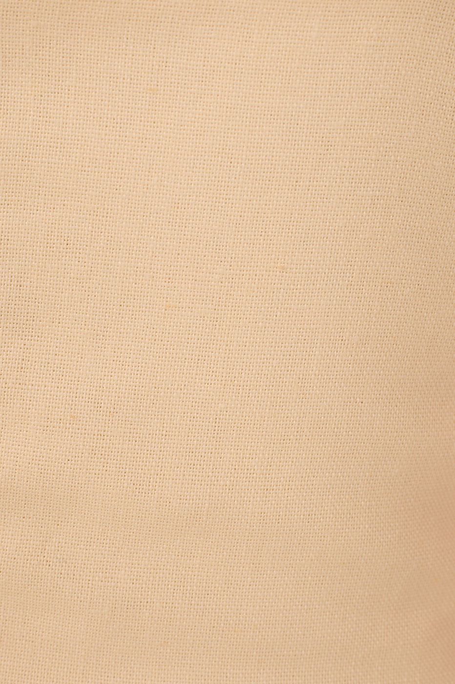 Beige Linen Cropped Large Yoke Dress
