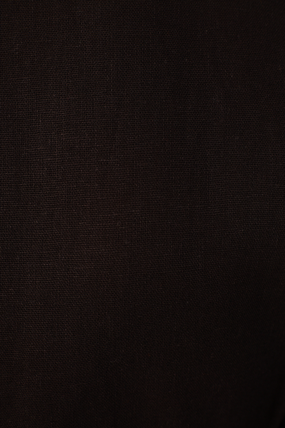 Black Linen Short Balloon Sleeve Dress