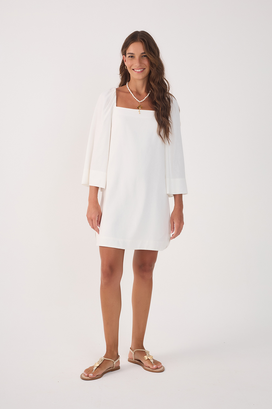 Short Linen Straight Dress