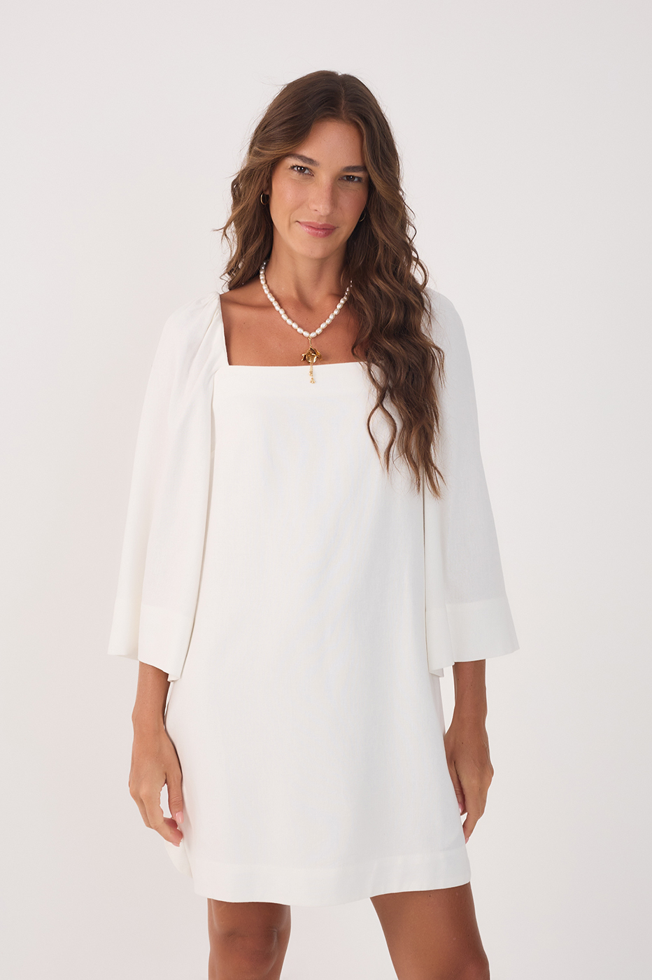 Short Linen Straight Dress