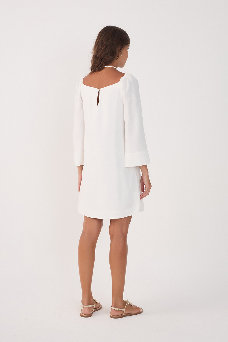 Short Linen Straight Dress