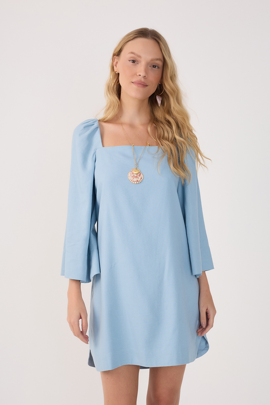 Short Linen Straight Dress