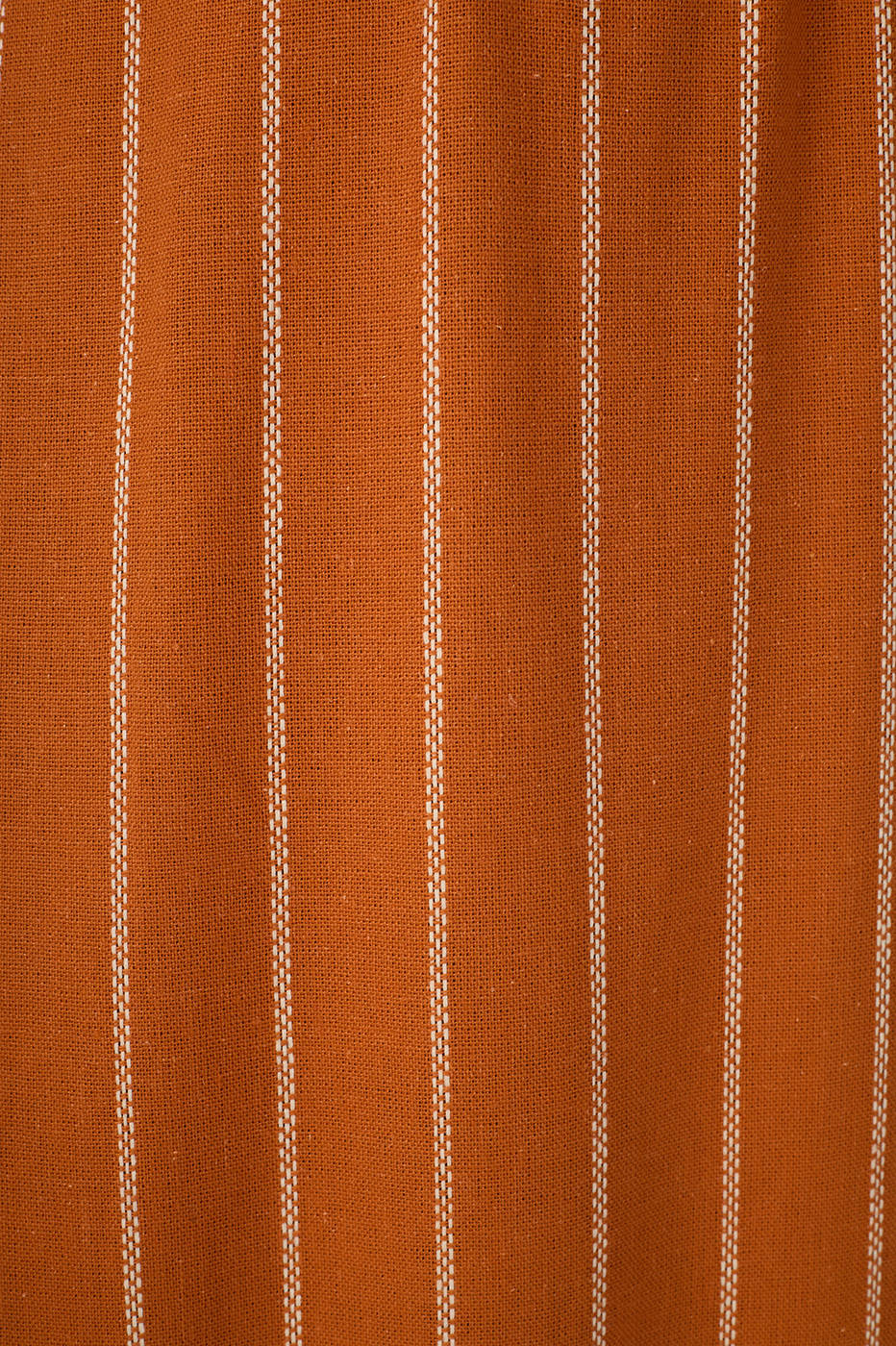 Ochre Striped Cut-Out Linen Midi Dress