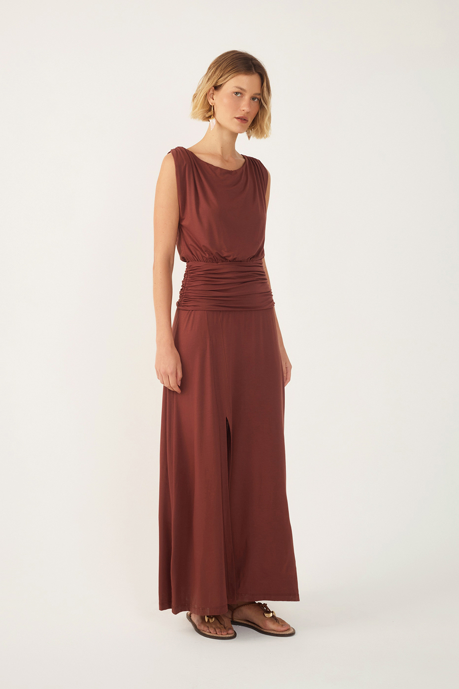 Yoke Shirred Dress