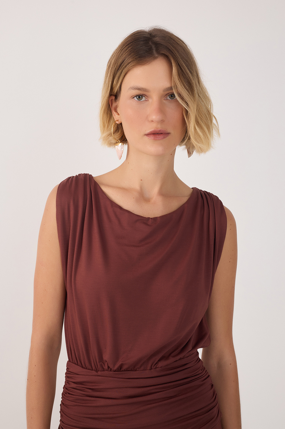 Yoke Shirred Dress