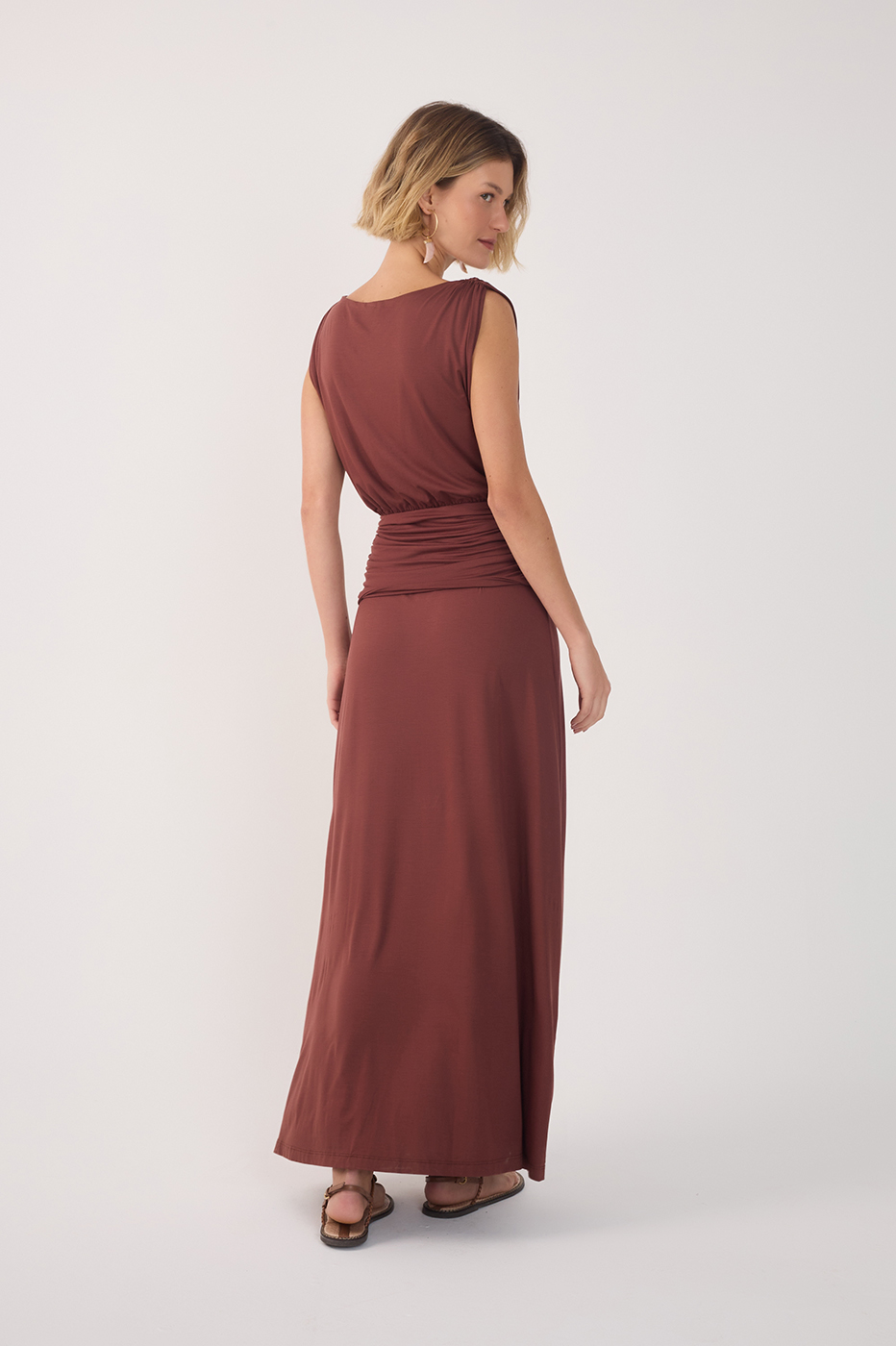 Yoke Shirred Dress