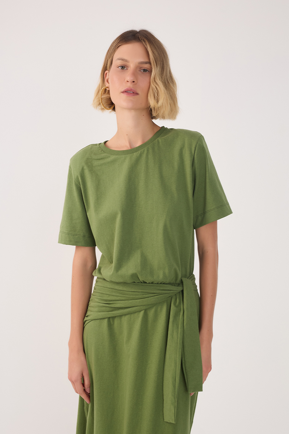 Green Coco Short Sleeve Wrap Maxi Dress