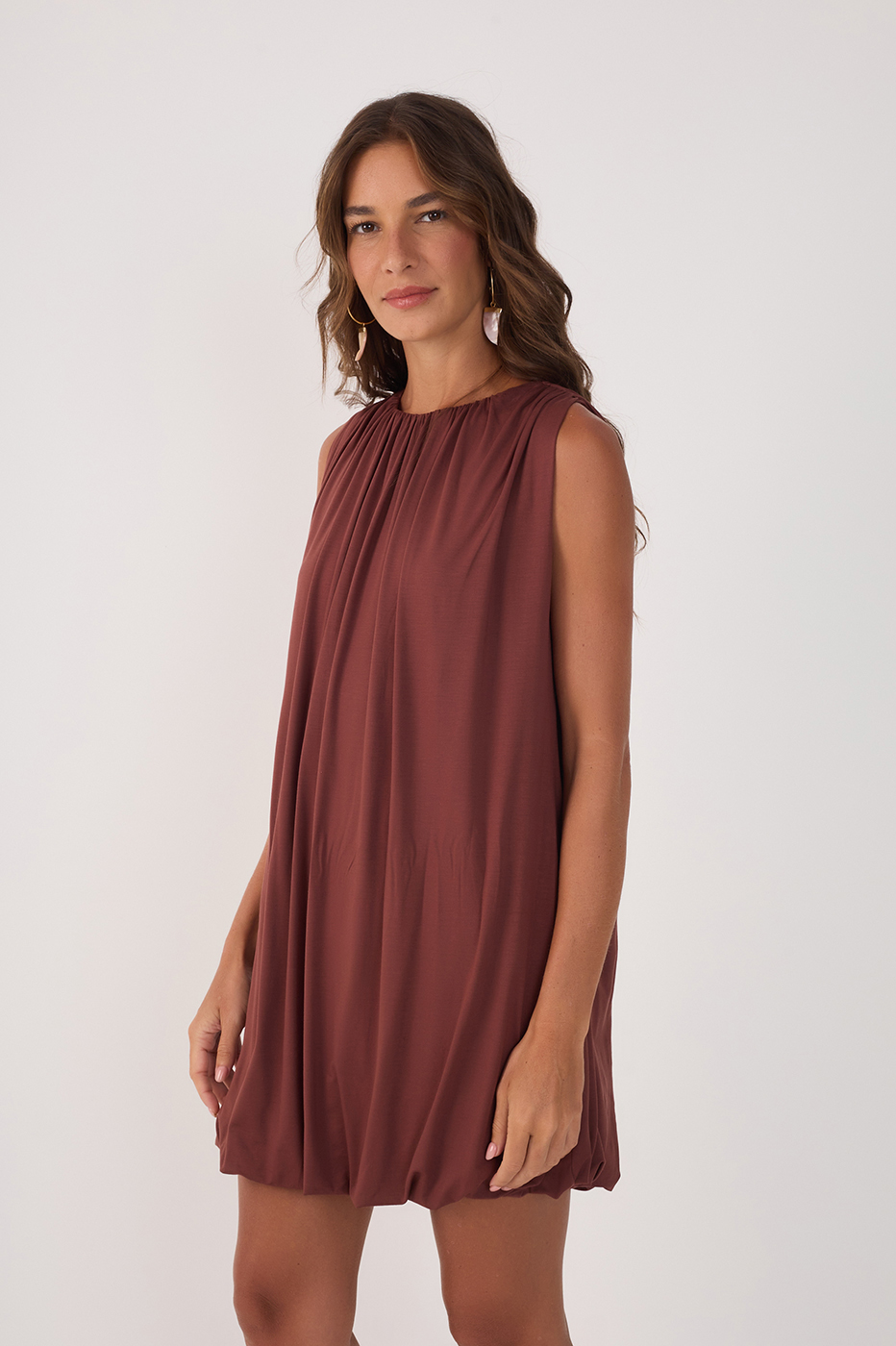 Basic Balloon Tie Belt Dress