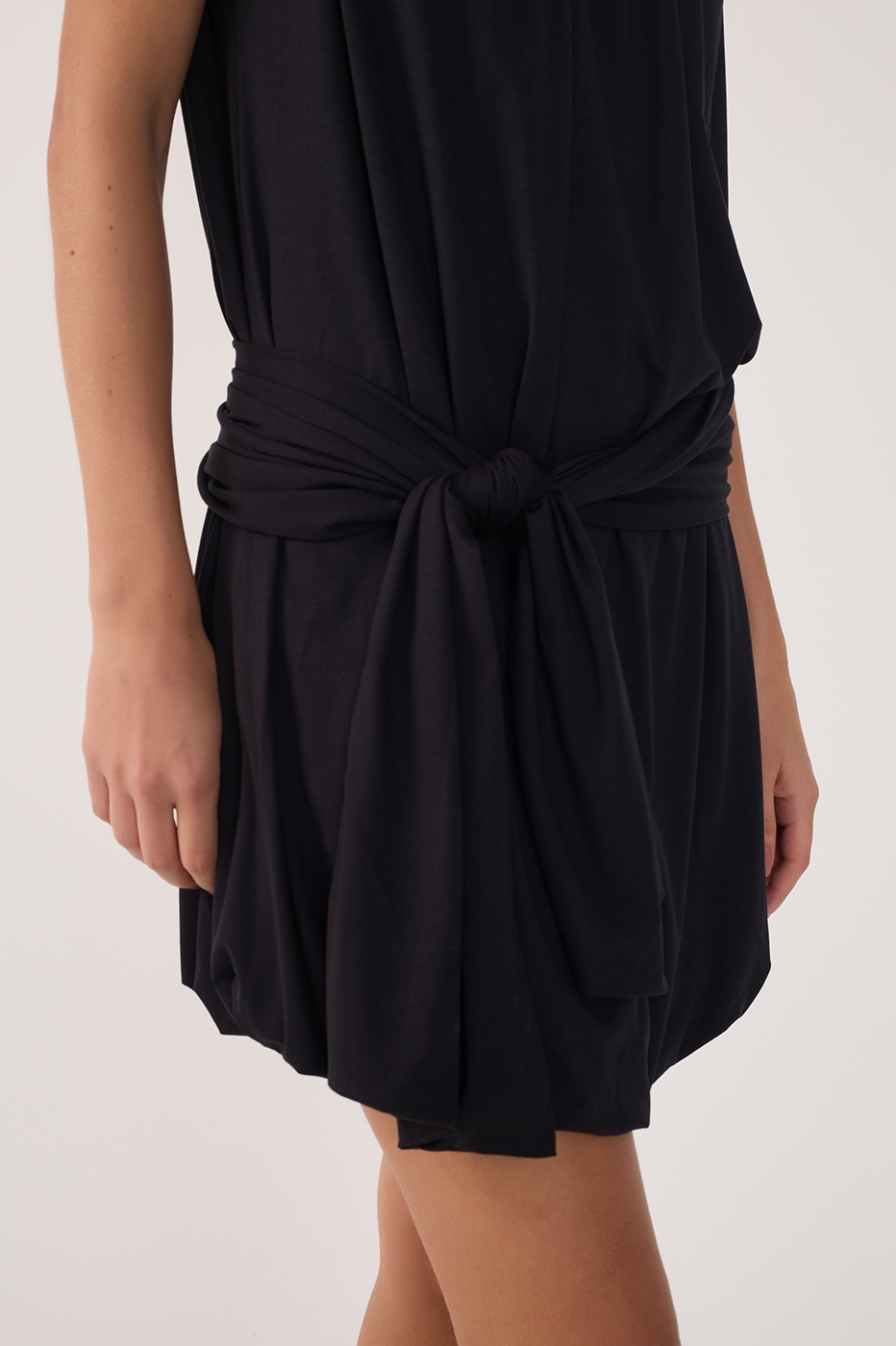 Basic Balloon Tie Belt Dress