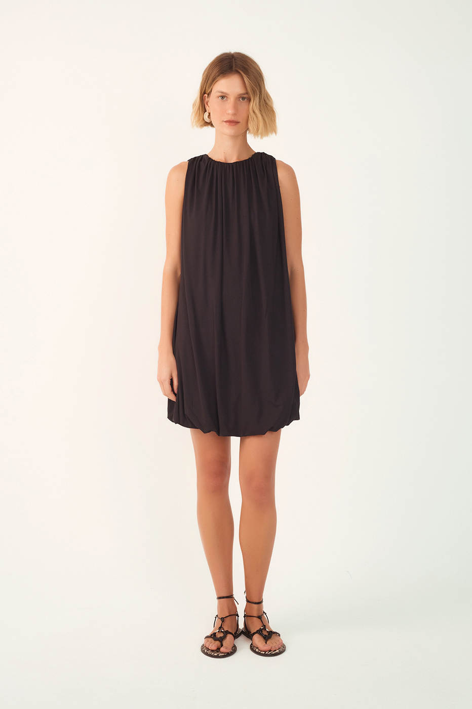 Basic Balloon Tie Belt Dress