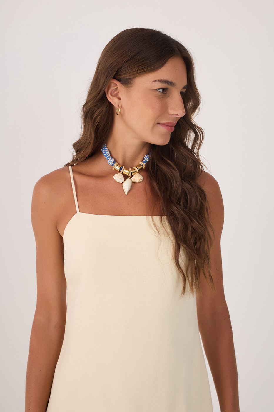 Beige Sleeveless Linen Mini Dress