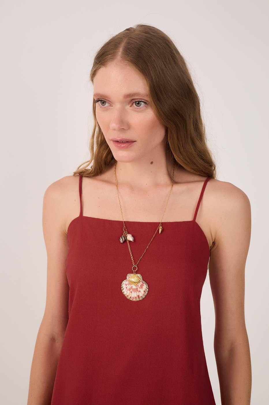 Red Sleeveless Linen Mini Dress