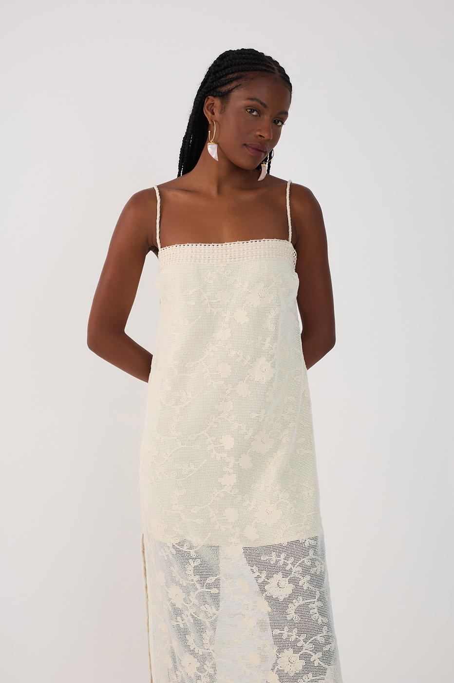Mesh Embroidered Dress