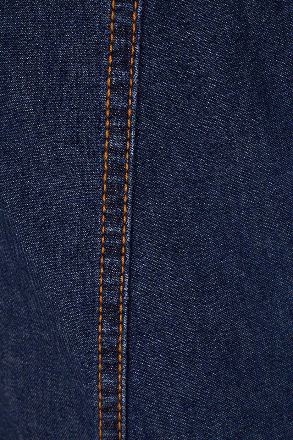 Denim Topstitching Sleeveless Midi Dress