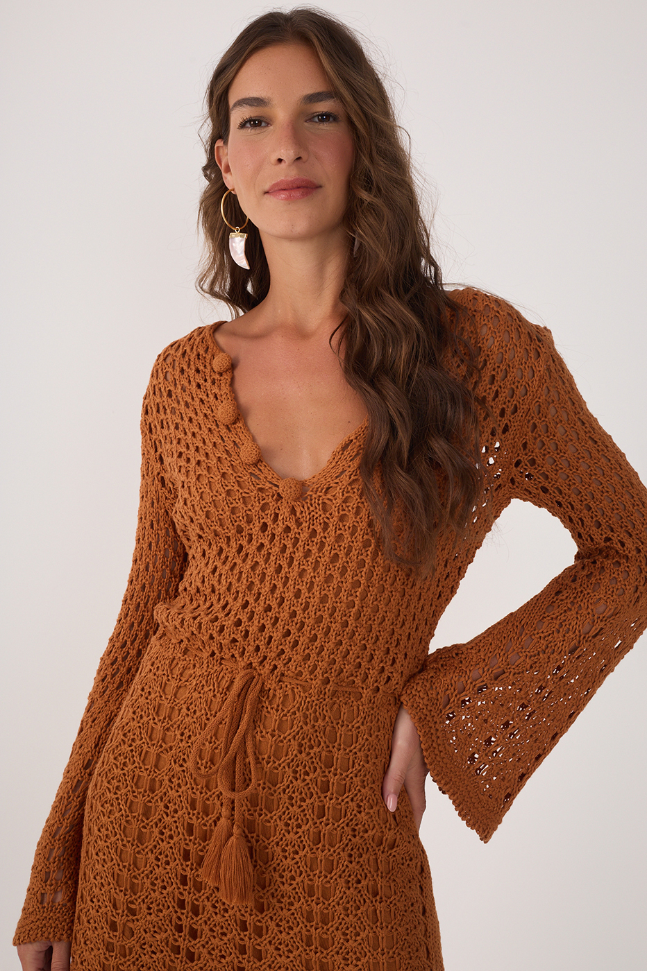 Knit Vintage Buttons Dress