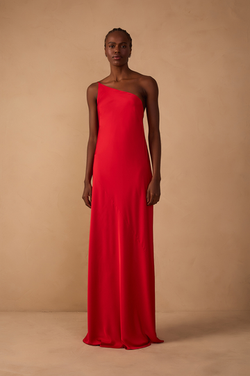 Satin Cowl Neck Dress
