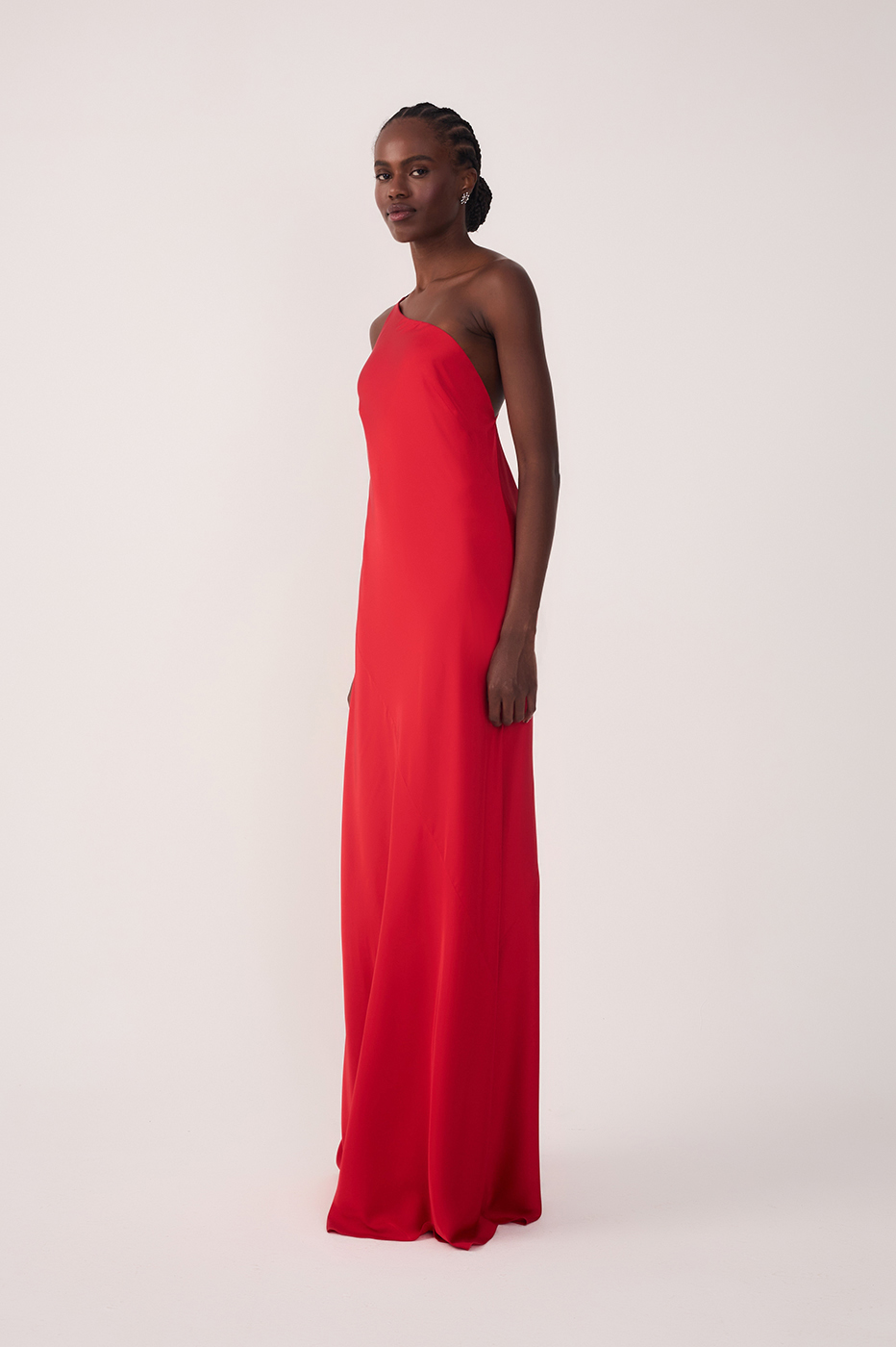 Satin Cowl Neck Dress