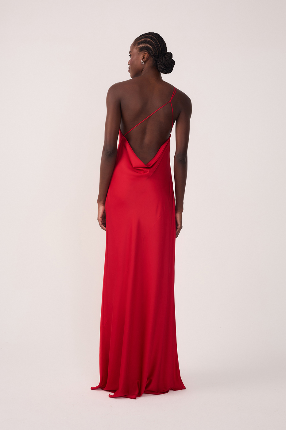 Satin Cowl Neck Dress
