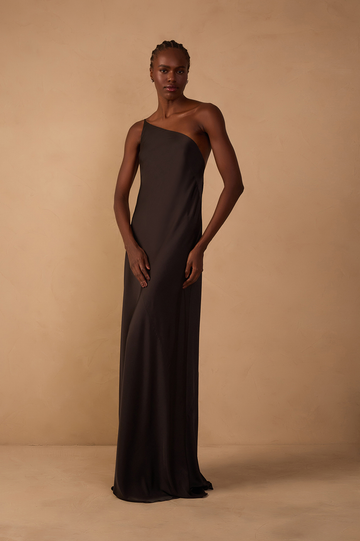 Satin Cowl Neck Dress