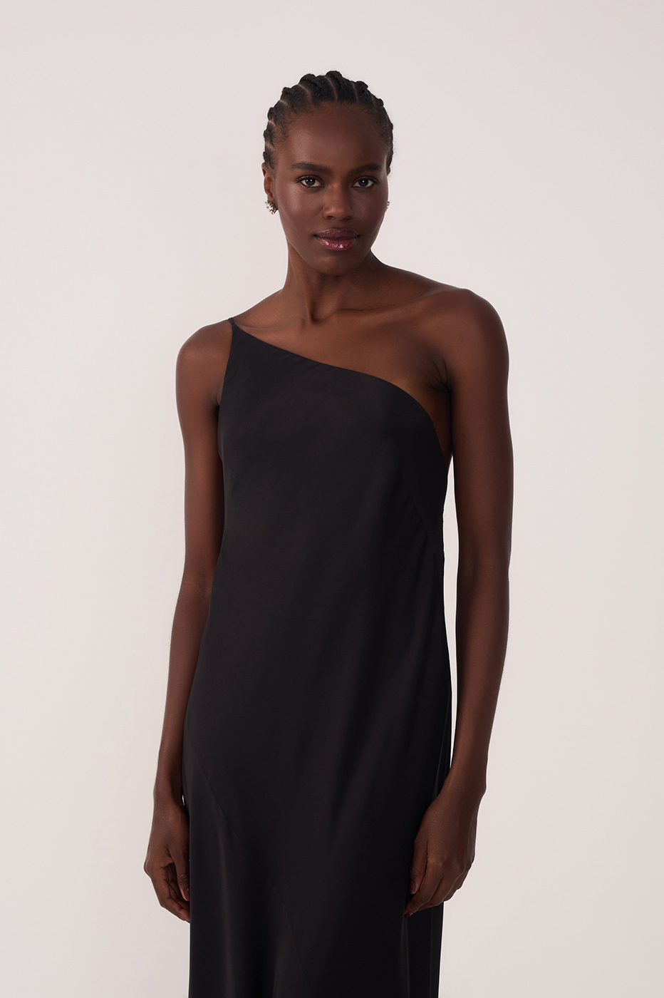 Satin Cowl Neck Dress