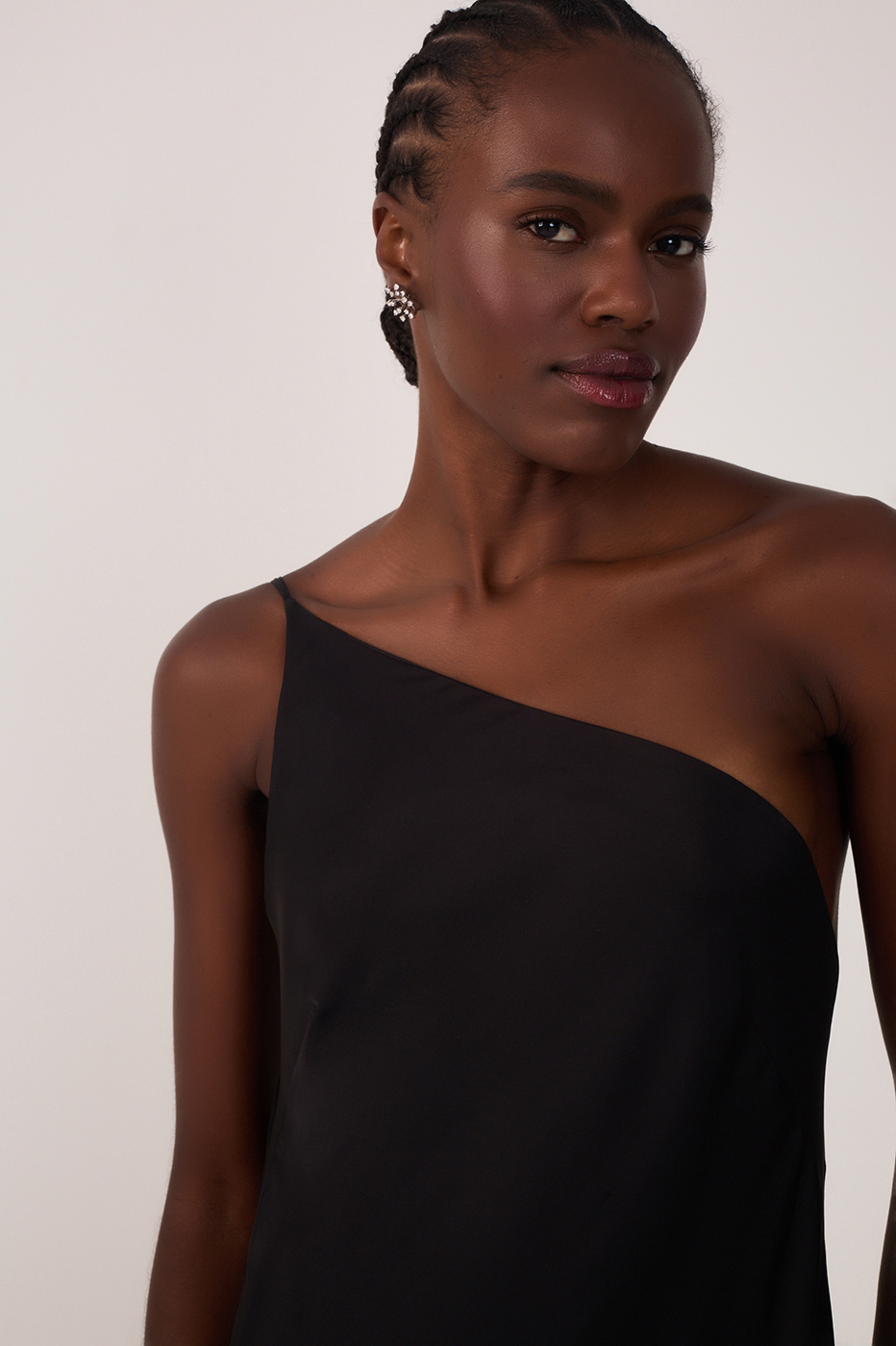Satin Cowl Neck Dress